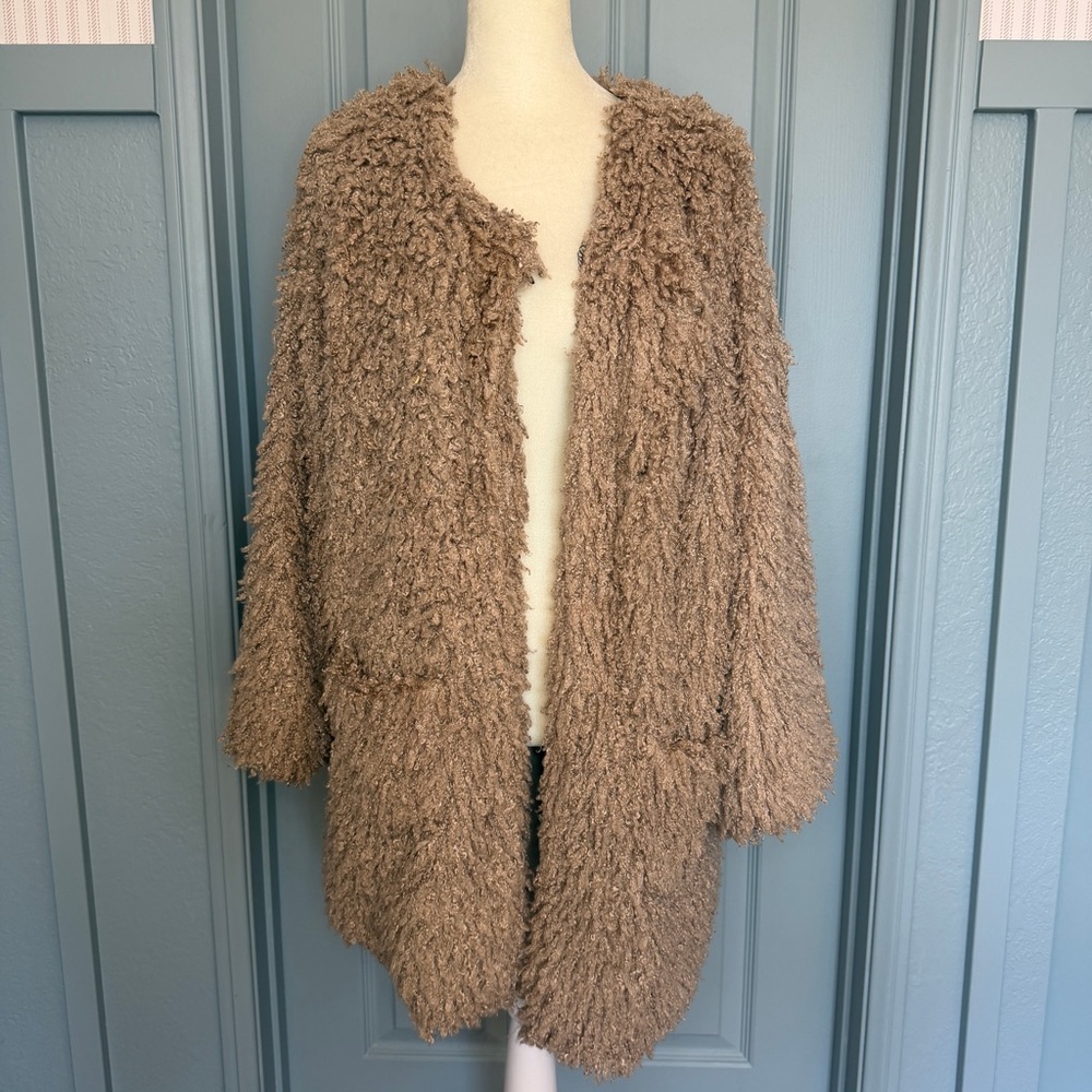 Lark Manor Vintage Fuzzy Faux Fur Teddy Lace Lined Coat